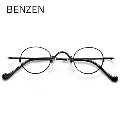 Benzen Titanium Glasses Frame Men Vintage Round Prescription Eyeglasses Women Optical Spectacles