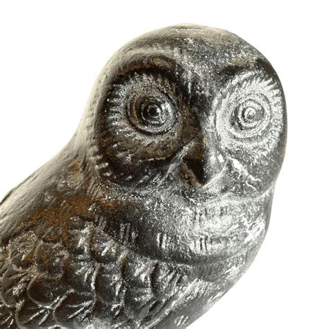 Hibou Chouette Statue Statuette Sculpture Oiseau En Fonte Patin E Grise