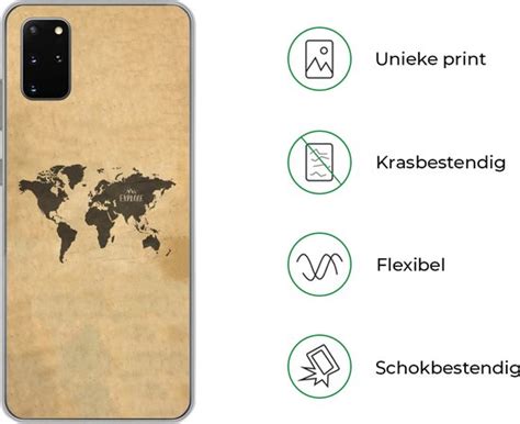 Samsung Galaxy S20 Plus Hoesje Wereldkaart Vintage Explore