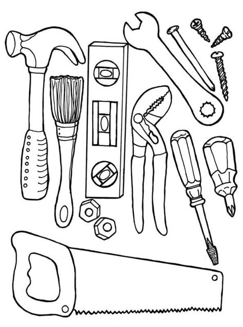 Printable Tools Coloring Page - Free Printable Coloring Pages for Kids