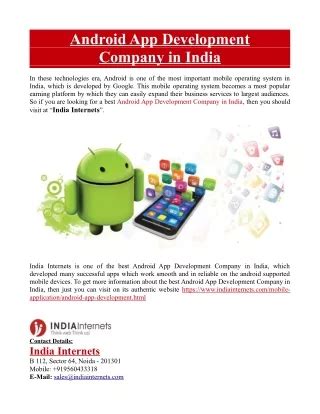 Ppt Android App Development Company In India Powerpoint Presentation