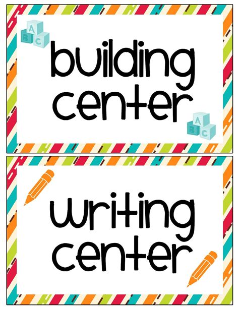 Classroom Center Labels | Classroom centers, Writing center, Preschool ...