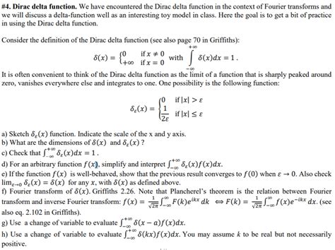 Solved 4 Dirac Delta Function We Have Encountered The Chegg