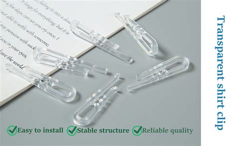 Aoozleny U Shape Clear Shirt Folding Clips Plastic Alligator Clips