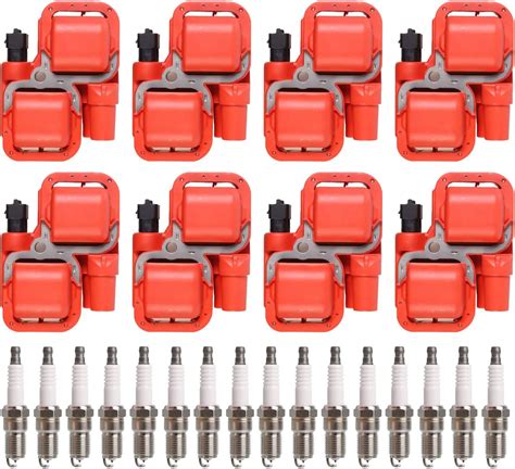 Amazon Ena Set Of Red Ignition Coil Pack And Iridium Spark