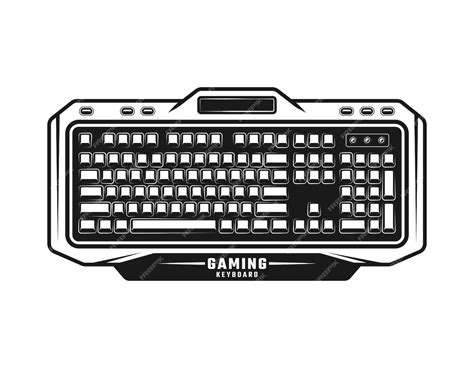 Premium Vector Gaming Keyboard For Pc Vector Monochrome Object Or