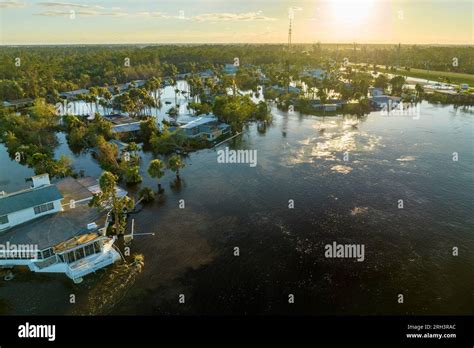 Consequences Of Natural Disaster Heavy Flood With High Water