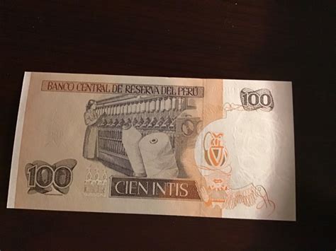 Banco Central De Reserva Del Peru Banknote Intis Paper Money