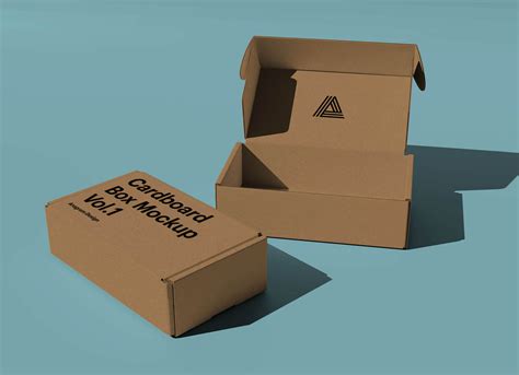 Kraft Corrugated Mailer Box Mockup Free Psd Templates