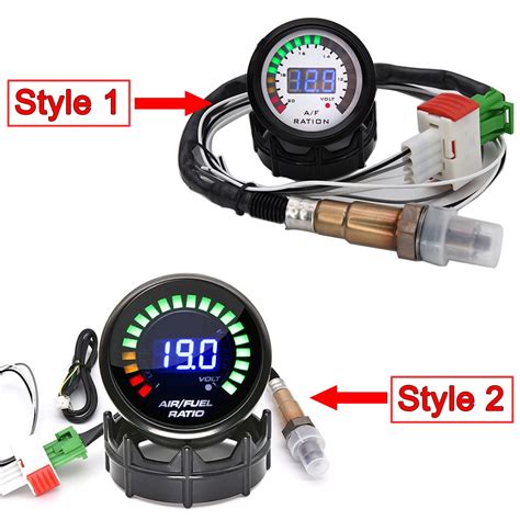 HD Digital Air Fuel Ratio Gauge O2 Oxygen Sensor For 12V Car Voltmeter