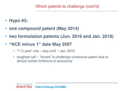 Ppt Patent Challenges Post Mma Third Annual Fda Regulatory And