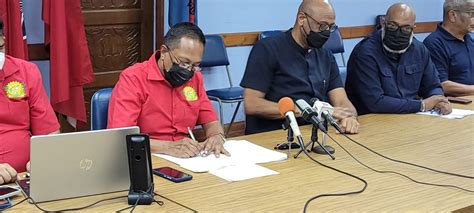 GAWU Signs Cooperation Memo With T T Oil Workers Union Stabroek News