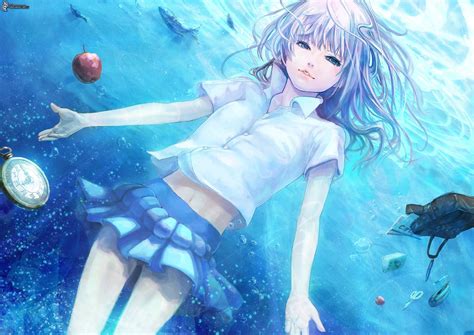 Girl Swimming Anime Wallpapers Wallpaper Cave