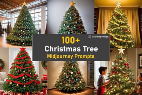 100 Christmas Tree Midjourney AI Prompts Graphic By Designlaz