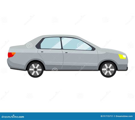 Grey Car Template On White Background Stock Illustration Illustration