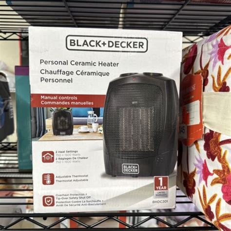 Blackdecker 1500w Ceramic Heater Black Bhdc201 819813016197 Ebay