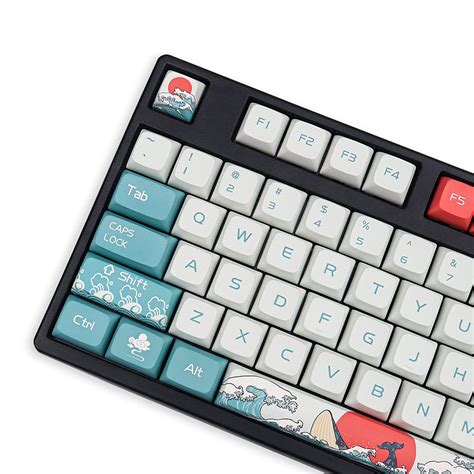 Buy Keycaps Pbt Heat Sublimation Xda Profile Japanese Coral Sea