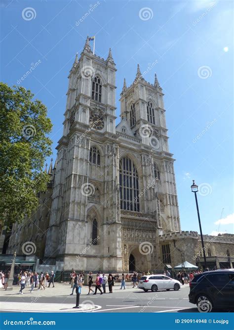 Westminster Abbey London Blue Sky Lowangleshot Editorial Stock Photo