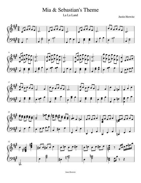 Mia and Sebastian's Theme - Piano Sheet Music