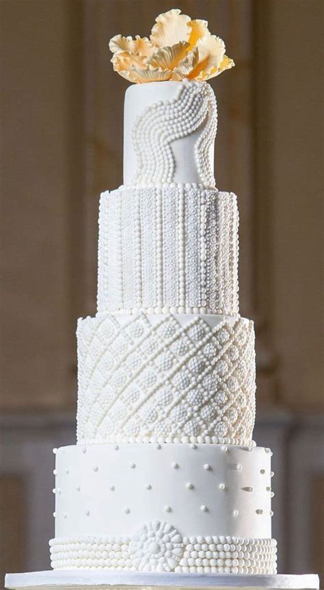 50 Timeless Pearl Wedding Cakes Four Tiered Pearl Wedding Cake