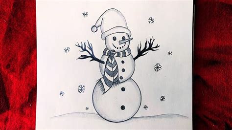 How to Draw a Snowman with Pencil