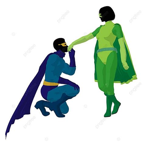 Superhero Couple Silhouette