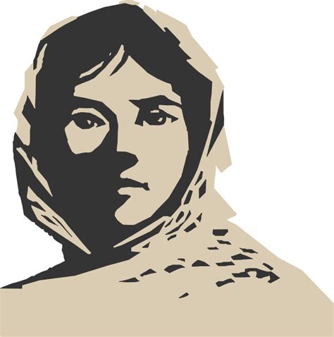 Palestinian Girl wearing traditional scarf Keffiyeh - Openclipart