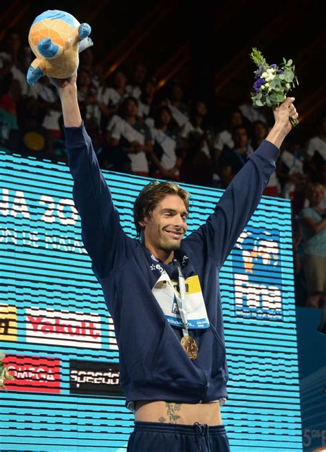 Photo Camille Lacourt après sa victoire sur 50m dos aux Championnats