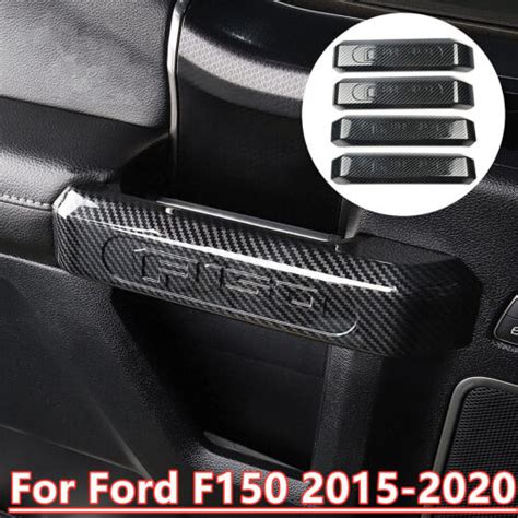 4pcs Carbon Fiber Interior Inner Door Handle Cover Trim For Ford F150 2015 2020 Ebay