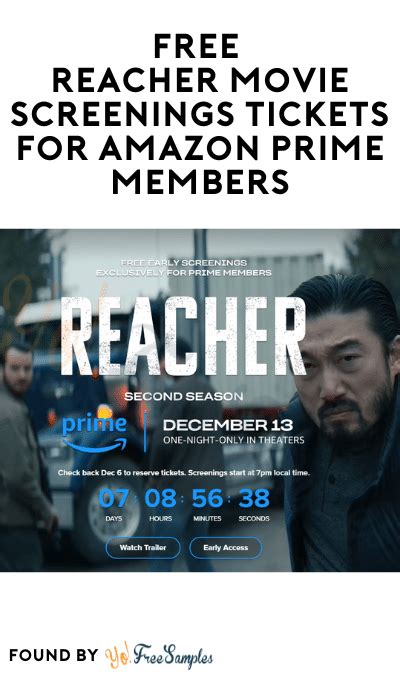 FREE Reacher Movie Screenings Tickets For Amazon Prime Members