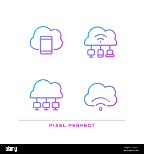 Connect Devices To Cloud Servers Pixel Perfect Gradient Linear Vector