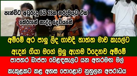 පාපතර බාප්පා වෙළඳසැලට යන අතරමඟ මල් කැකුළකට කළ අහස පොළොව නුහුලන අපරාධය