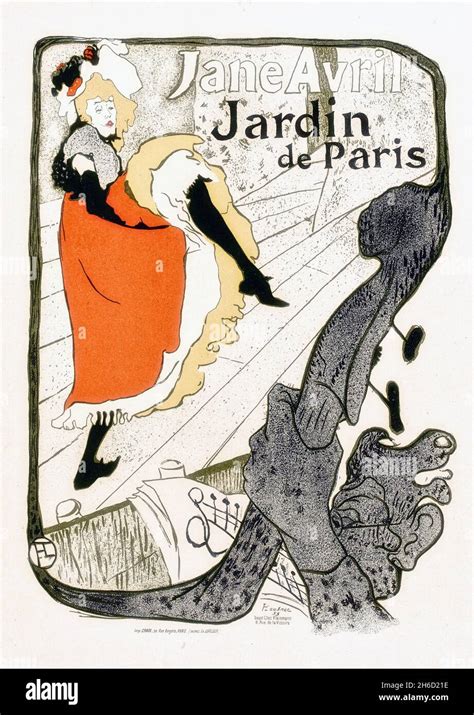 Poster Advertising Jane Avril Dancing At Jardin De Paris By Henri De