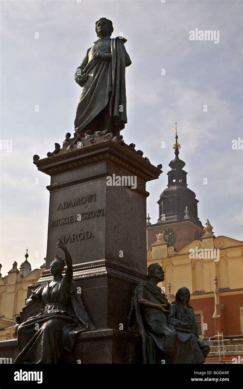 Statue Of Adam Mickiewicz Stock Photo Alamy