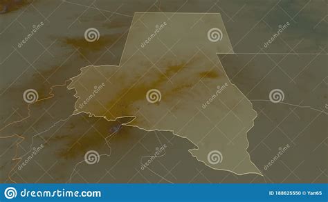 North Darfur, Sudan - Outlined. Relief Stock Illustration ...