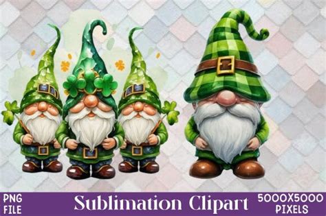 Watercolor Saint Patricks Gnomes Clipart Graphic By Svg Studio