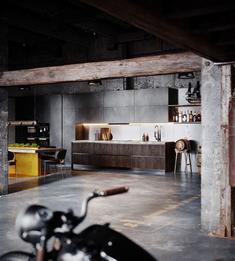 No Compromise Loft On Behance Dise O De Interiores Industrial Dise O