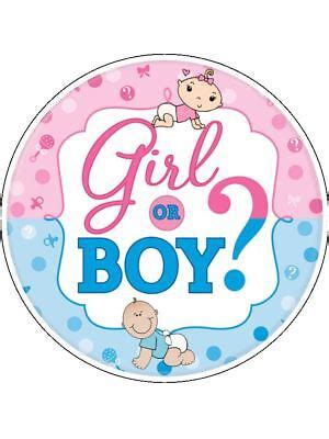 Gender Reveal Girl Or Boy Baby Shower Edible Cake Topper Round EBay