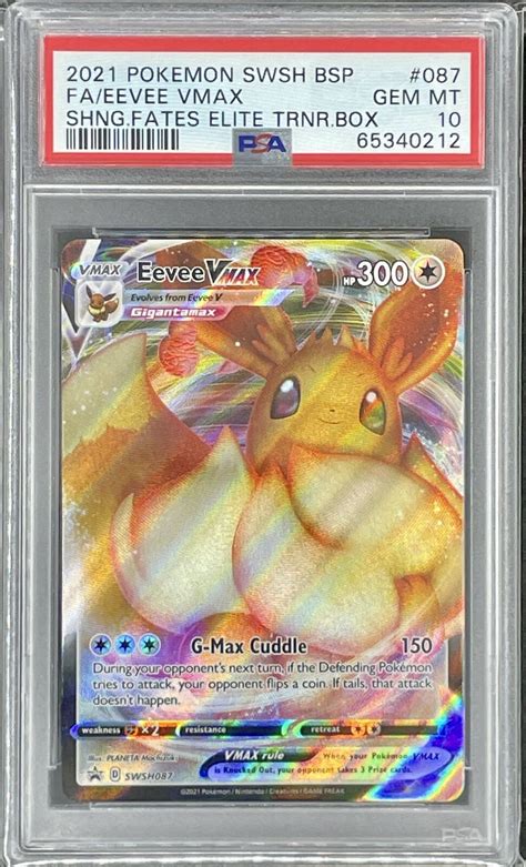 Mavin Eevee Vmax Swsh087 Full Art Gem Mint Psa 10 Pokemon Swsh Black