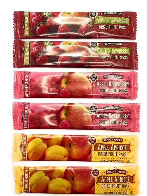 Trader Joes Gluten Free Dried Fruit Bars Assortment 2 Each Apple Raspberry