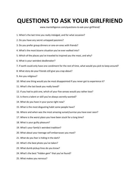 70 Great And Interesting Questions To Ask Your Girlfriend Now