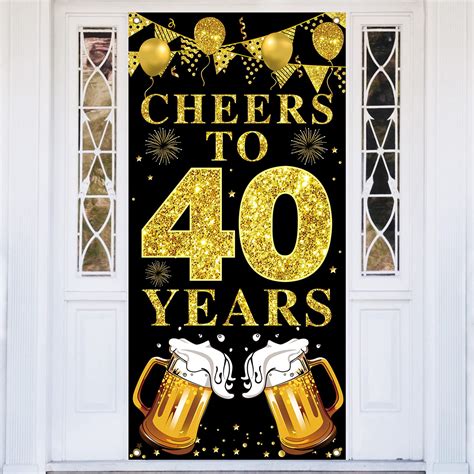 Lnlofen Th Birthday Decorations Cheers To Years Door Banner For