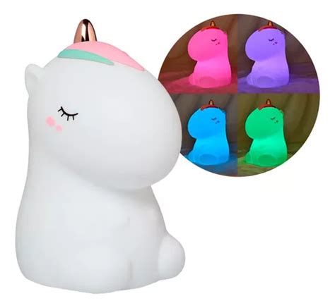 Lampara Unicornio Led Silicona Luz De Noche Recargable Usb Mercadolibre