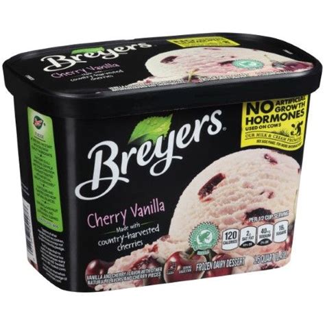 Breyers Cherry Vanilla Ice Cream 2 Qt Frozen Yummy Ice Cream Ice