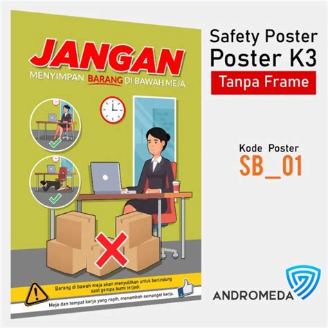 Safety Poster K3 Office 5r Rapi 5s Kantor Ergonomi Gempa Lazada Indonesia