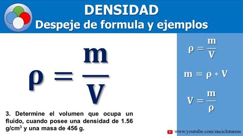 Densidad Despeje De Formulas Y Ejemplos Parte 3 Youtube