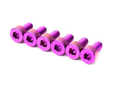 FU Tone Titanium Saddle Mounting Screw 6 String Set Purple Reverb