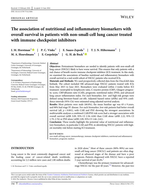 PDF The Association Of Nutritional And Inflammatory Biomarkers With