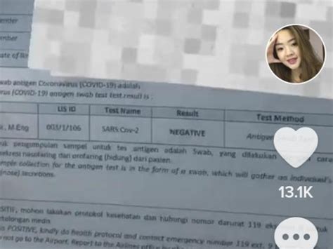 Belum Swab Test Hasil Keluar Negatif Video Viral Di TikTok Tagar
