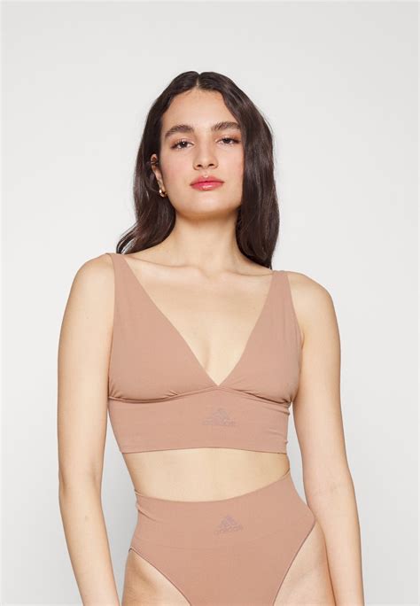 Adidas Sportswear Longline Plunge Lounge Biustonosz Bustier Beaver Furbeżowy Zalandopl